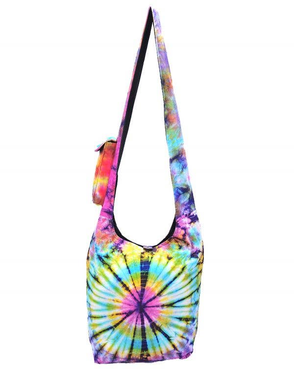 Round Tie Dye Cotton Bohemian Hippie Boho Crossbody Hobo Bag
