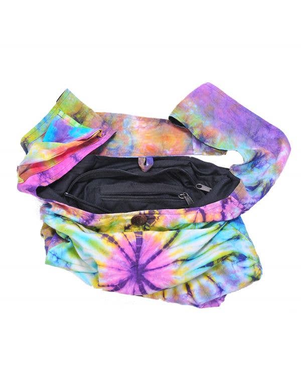 Round Tie Dye Cotton Bohemian Hippie Boho Crossbody Hobo Bag